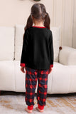 Noir Rouge Famille Assorti Pyjamas Adulte Enfants Bébé Tops et Pantalon à Carreaux Ensemble de Pyjama de Noël