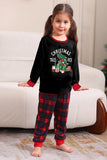 Noir Rouge Famille Assorti Pyjamas Adulte Enfants Bébé Tops et Pantalon à Carreaux Ensemble de Pyjama de Noël