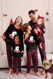 Noir Rouge Famille Assorti Pyjamas Adulte Enfants Bébé Tops et Pantalon à Carreaux Ensemble de Pyjama de Noël