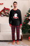 Noir Rouge Famille Assorti Pyjamas Adulte Enfants Bébé Tops et Pantalon à Carreaux Ensemble de Pyjama de Noël