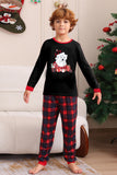 Noir Rouge Famille Assorti Pyjamas Adulte Enfants Bébé Tops et Pantalon à Carreaux Ensemble de Pyjama de Noël