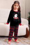 Noir Rouge Famille Assorti Pyjamas Adulte Enfants Bébé Tops et Pantalon à Carreaux Ensemble de Pyjama de Noël