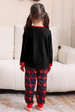 Noir Rouge Famille Assorti Pyjamas Adulte Enfants Bébé Tops et Pantalon à Carreaux Ensemble de Pyjama de Noël