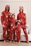 Combinaison assortie pour les femmes Hommes Famille Capuche Rouge Pyjama Une Pièce Ensemble de Pyjama de Noël