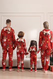 Combinaison assortie pour les femmes Hommes Famille Capuche Rouge Pyjama Une Pièce Ensemble de Pyjama de Noël