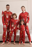 Combinaison assortie pour les femmes Hommes Famille Capuche Rouge Pyjama Une Pièce Ensemble de Pyjama de Noël