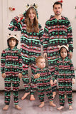 Pyjama de famille une pièce noir motif sapin de Noël assorti