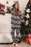 Pyjama de famille une pièce noir motif sapin de Noël assorti