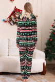 Pyjama de famille une pièce noir motif sapin de Noël assorti