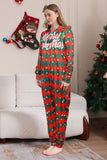 Vert Rouge Une Pièce Flocon de Neige Imprimé Plaid Pyjama Familial Assorti