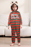 Vert Rouge Une Pièce Flocon de Neige Imprimé Plaid Pyjama Familial Assorti