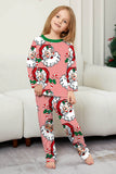 Ensemble pyjama de Noël imprimé à manches longues à rayures rouges