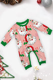 Ensemble pyjama de Noël imprimé à manches longues à rayures rouges