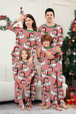 Ensemble pyjama de Noël imprimé à manches longues à rayures rouges