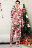 Ensemble pyjama de Noël imprimé à manches longues à rayures rouges