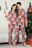 Ensemble pyjama de Noël imprimé à manches longues à rayures rouges
