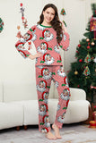 Ensemble pyjama de Noël imprimé à manches longues à rayures rouges