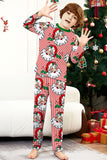 Ensemble pyjama de Noël imprimé à manches longues à rayures rouges