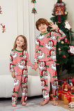 Ensemble pyjama de Noël imprimé à manches longues à rayures rouges