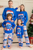 Ensemble pyjama de Noël à manches longues imprimé bleu