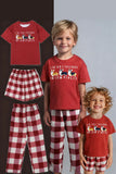 Pyjama familial assorti à manches courtes imprimé chien rouge