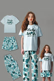 Pyjama familial assorti à manches courtes imprimé bleu clair