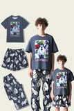 Pyjama familial assorti à imprimé animalier gris foncé