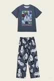 Pyjama familial assorti à imprimé animalier gris foncé