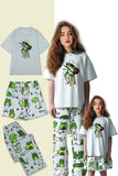 Vert clair Mignon Animal Print Pyjama familial assorti