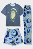 Pyjama de famille assorti lumineux imprimé gris bleu