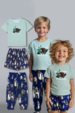 Pyjama familial assorti à imprimé animal vert clair