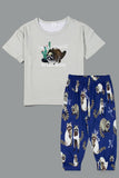 Pyjama familial assorti à imprimé animal vert clair