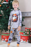 Pyjama familial d’Halloween à manches longues imprimé gris