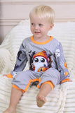 Pyjama familial d’Halloween à manches longues imprimé gris