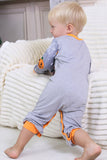 Pyjama familial d’Halloween à manches longues imprimé gris