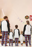 Pyjama de Noël familial imprimé arbre noir et blanc