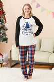 Pyjama de Noël familial imprimé arbre noir et blanc