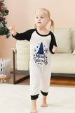 Pyjama de Noël familial imprimé arbre noir et blanc