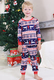 Pyjama de Noël familial à imprimé d’hiver rouge