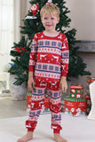Pyjama de Noël familial à imprimé d’hiver rouge