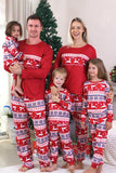 Pyjama de Noël familial à imprimé d’hiver rouge