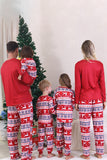 Pyjama de Noël familial à imprimé d’hiver rouge