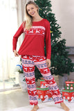 Pyjama de Noël familial à imprimé d’hiver rouge