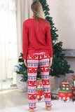 Pyjama de Noël familial à imprimé d’hiver rouge