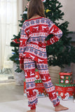 Pyjama de Noël familial à imprimé d’hiver rouge