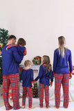 Pyjama familial assorti à carreaux à carreaux bleu royal