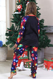 Lumières bleu marine arbre imprimé famille ensembles de pyjamas de Noël assortis