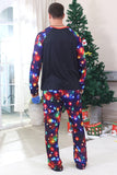 Lumières bleu marine arbre imprimé famille ensembles de pyjamas de Noël assortis