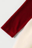 Robe de famille à carreaux rouges à manches longues