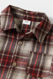 Robe de famille à carreaux rouges à manches longues
